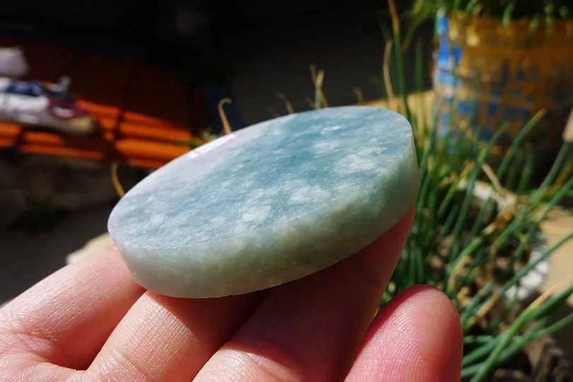 Natural Jade Rough Jadeite Raw (80g,5.75X5.75X0.9cm)