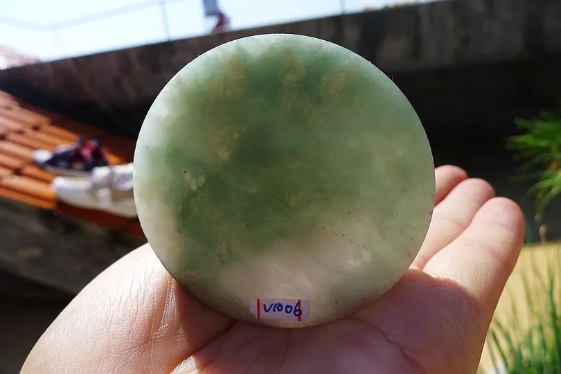 Natural Jade Rough Jadeite Raw (80g,5.75X5.75X0.9cm)