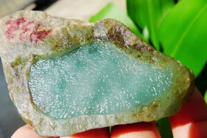 Natural Jade Rough Jadeite Raw (95g,8.8X4.6X2.2cm)