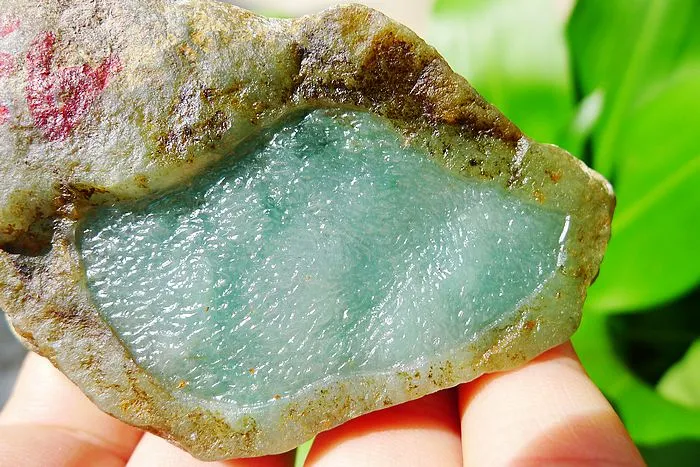 Natural Jade Rough Jadeite Raw (95g,8.8X4.6X2.2cm)