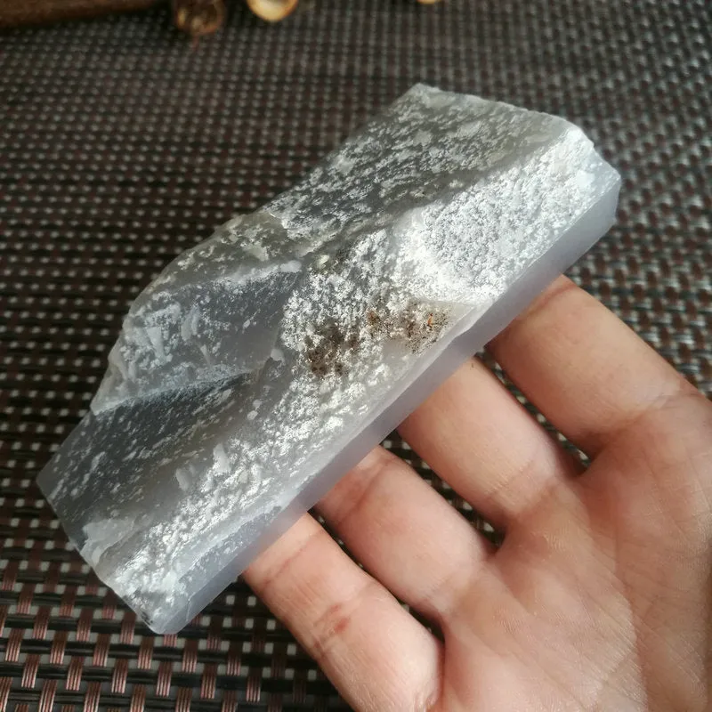 Natural Kunlun Jade Rough Nephrite Raw (181g, 9.5X3.6X2.2cm)