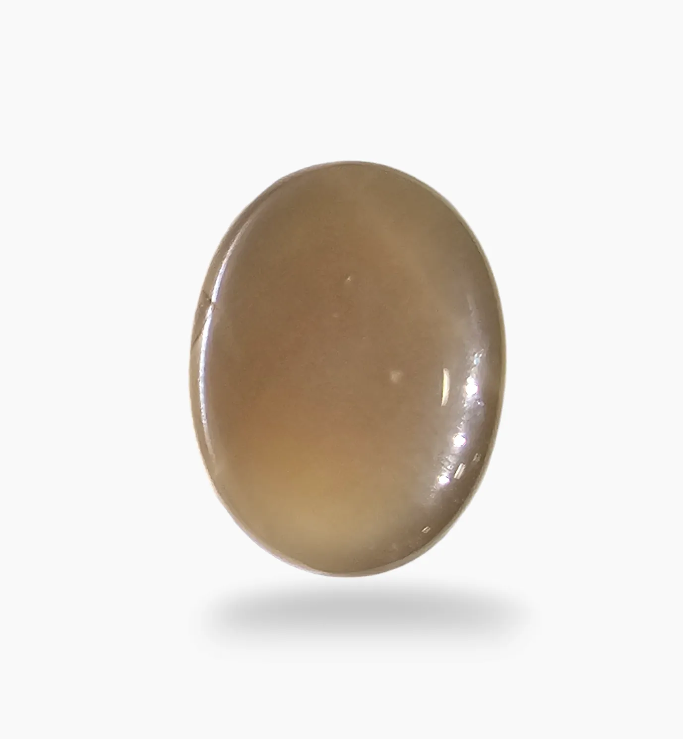 Natural Peach Moonstone Gemstone  8.71 Carats Oval Cabochon Shape 14.5x11mm