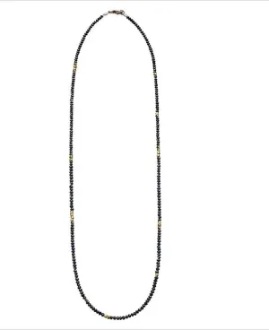 Noir 15.75Ct Black Diamond Beaded Necklace in 18k Gold, 18in
