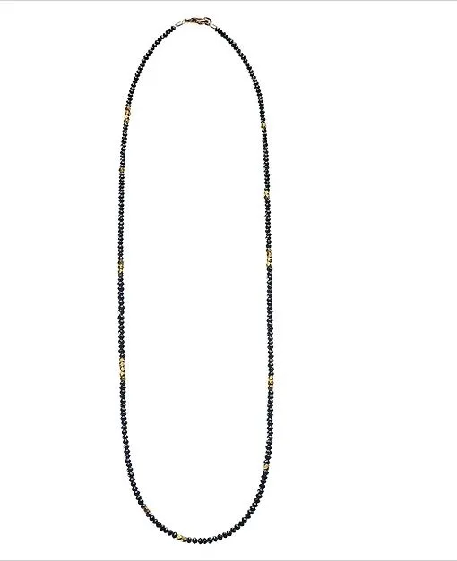 Noir 15.75Ct Black Diamond Beaded Necklace in 18k Gold, 18in