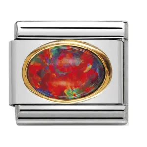 NOMINATION Link Gold with Red Opal Oval