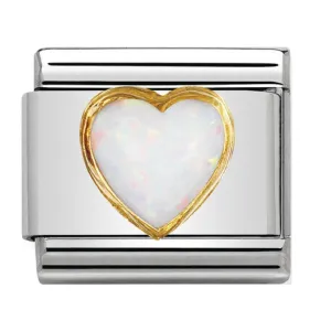 NOMINATION Link Gold with White Opal Heart
