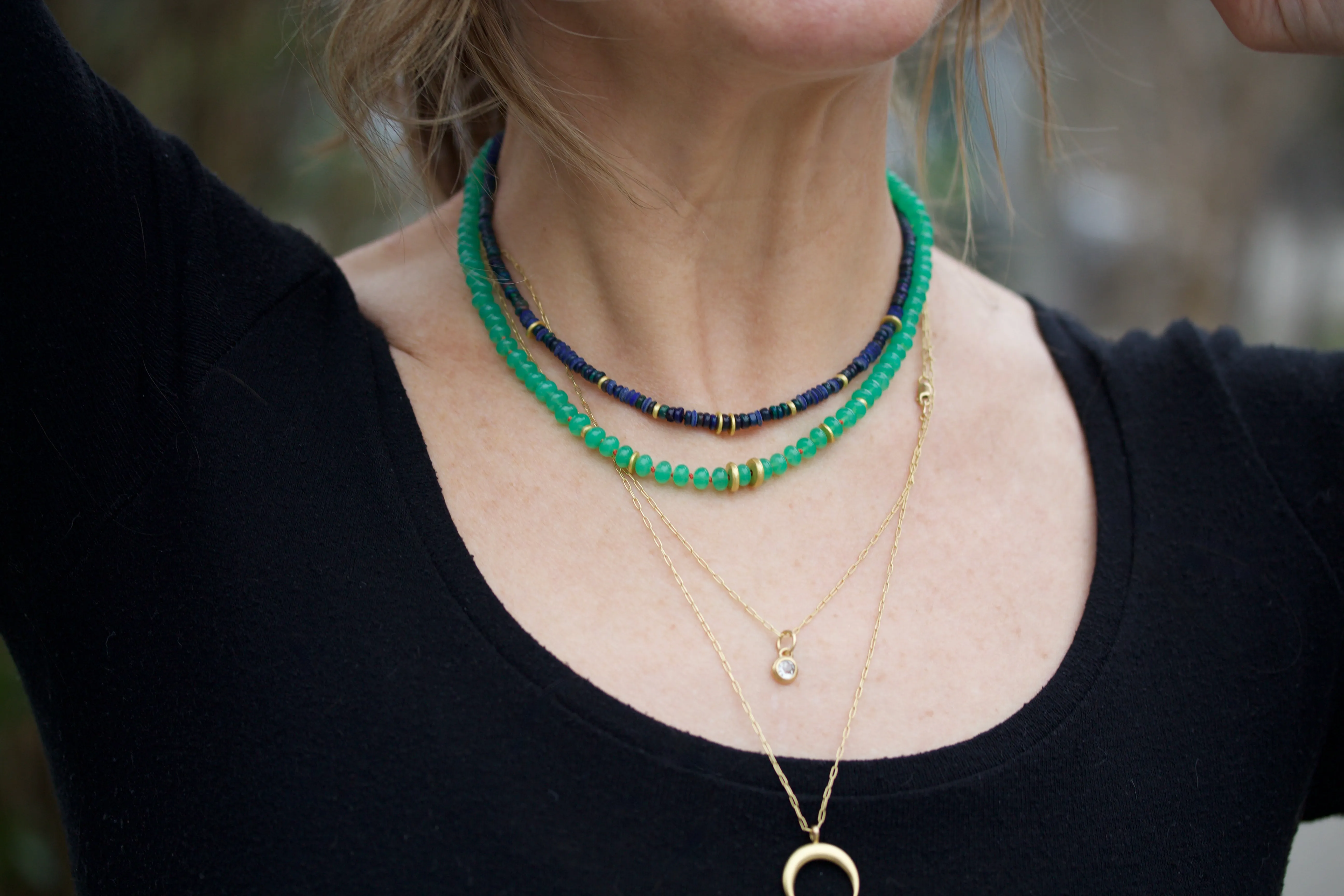 Opal, Lapis Lazuli & High Karat Necklace