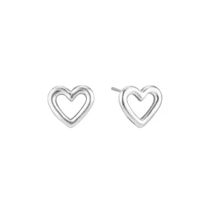 Open Heart Stud Earrings