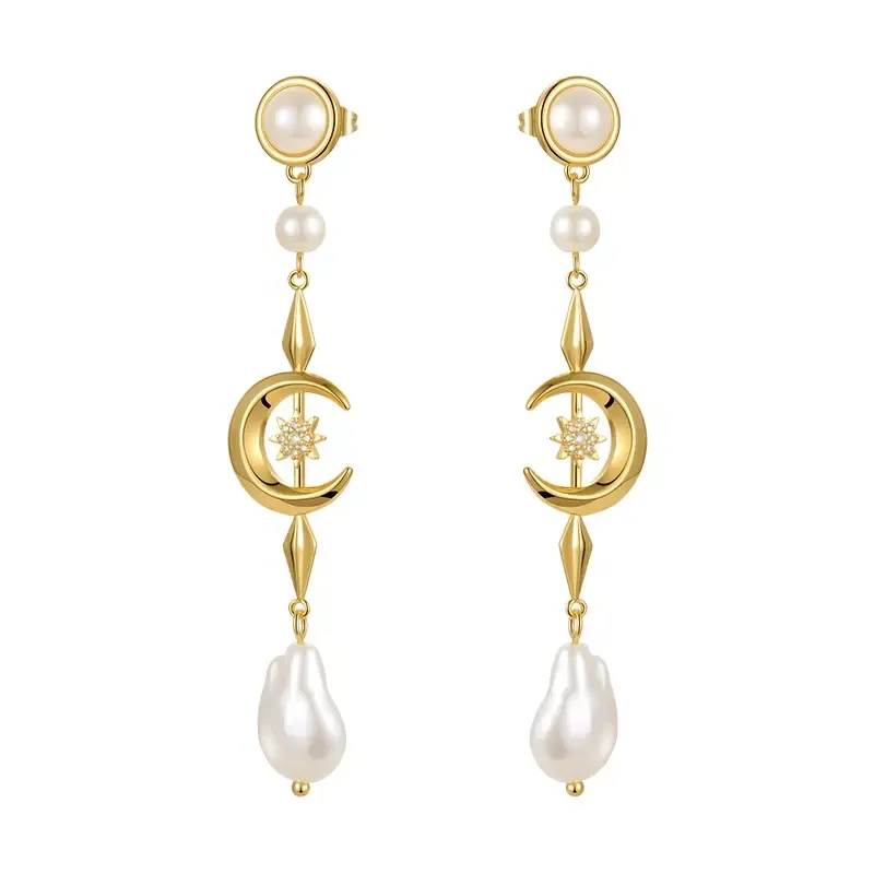 Opulent Pearl Gold Earrings