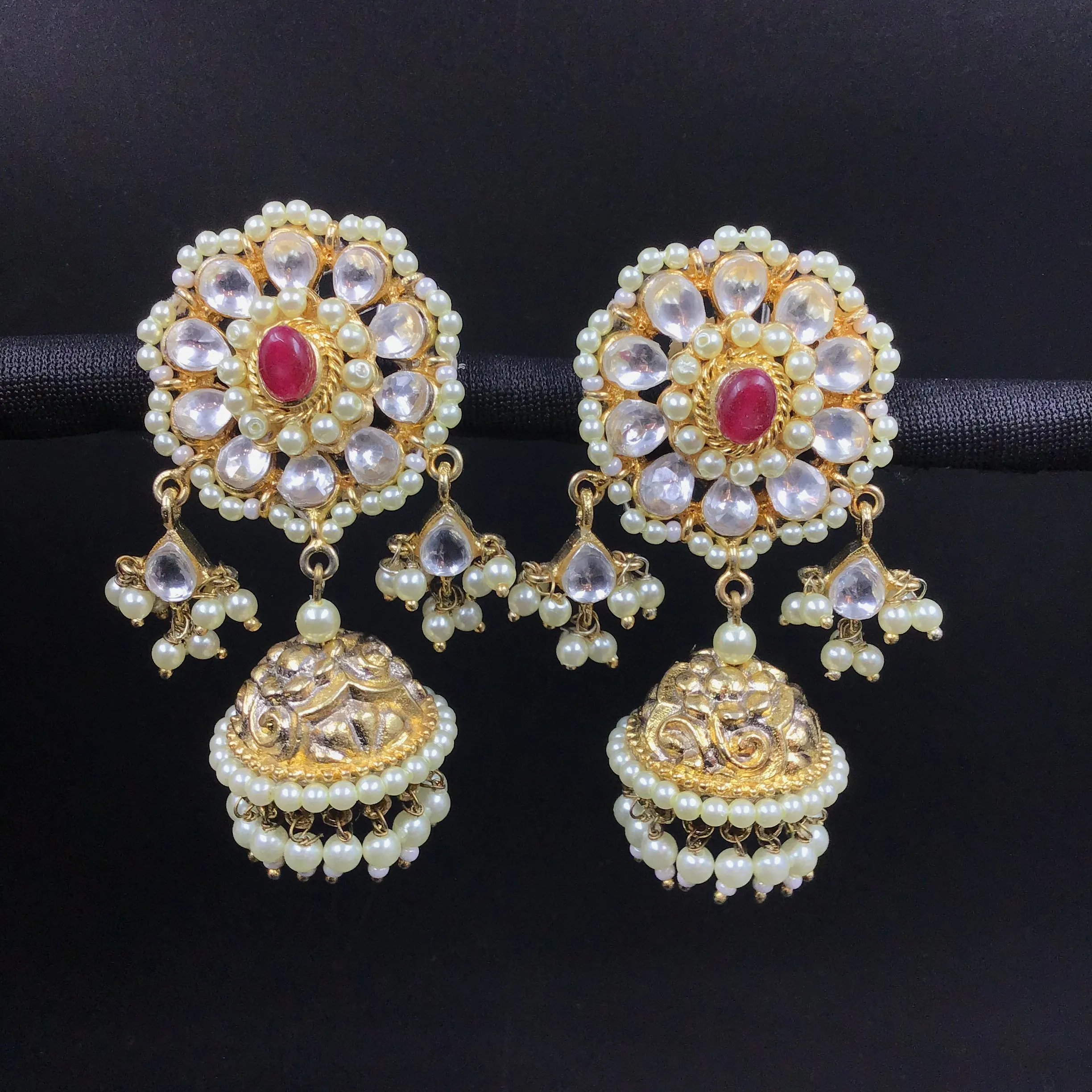 Pachhi Kundan Antique Gold  Jhumki Earring 5638-9703