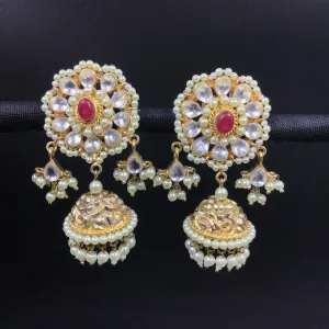 Pachhi Kundan Antique Gold  Jhumki Earring 5638-9703