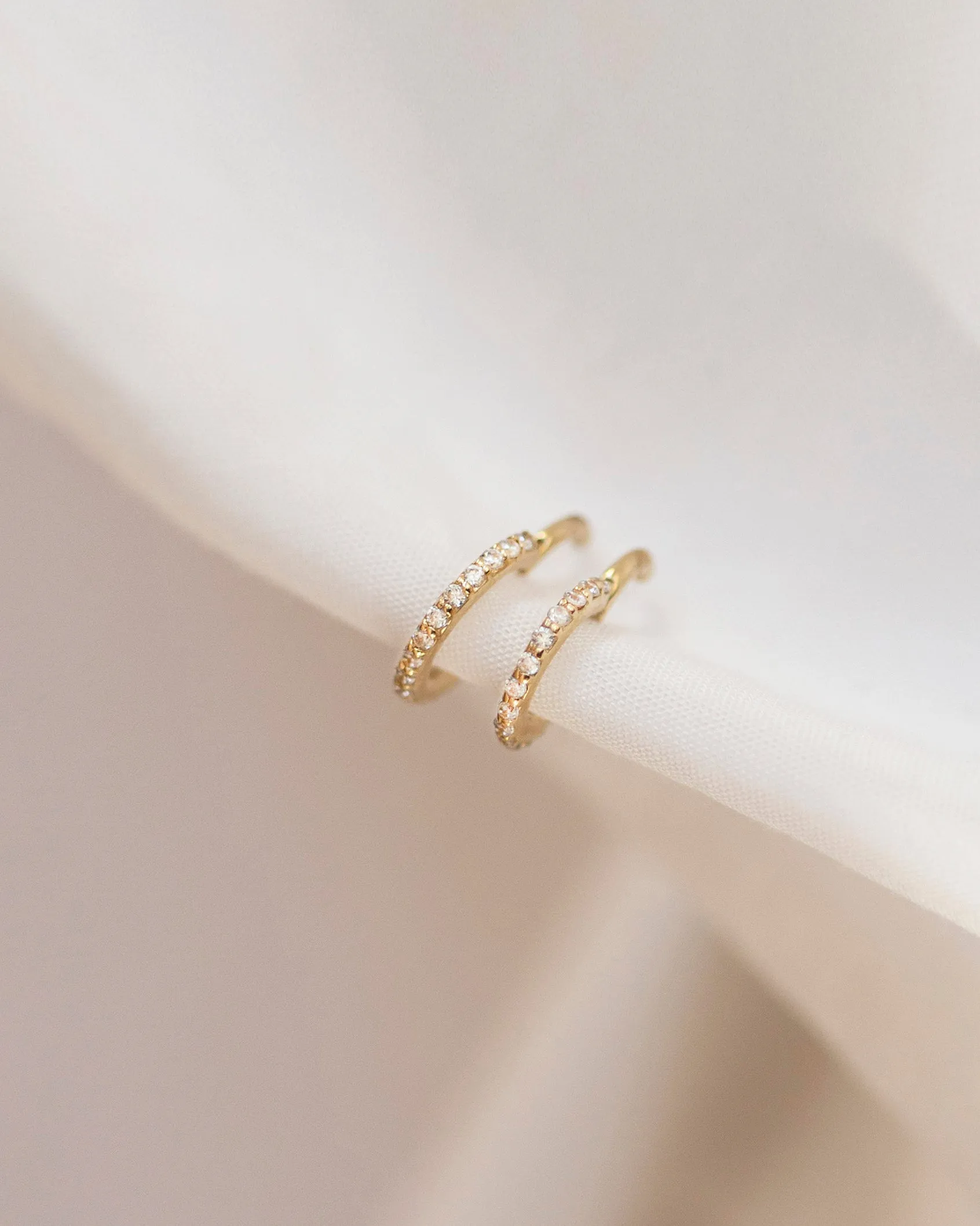 Pave Petite Hoop Earrings