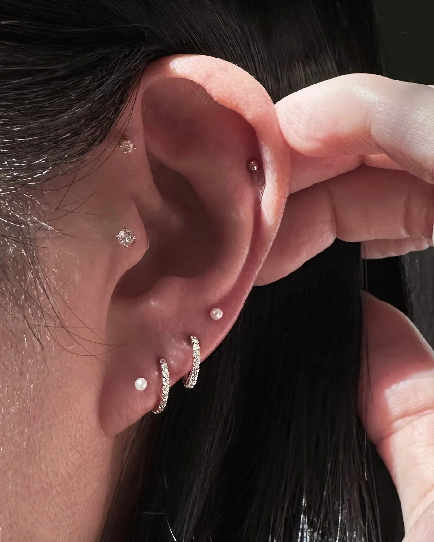 Pave Petite Hoop Earrings