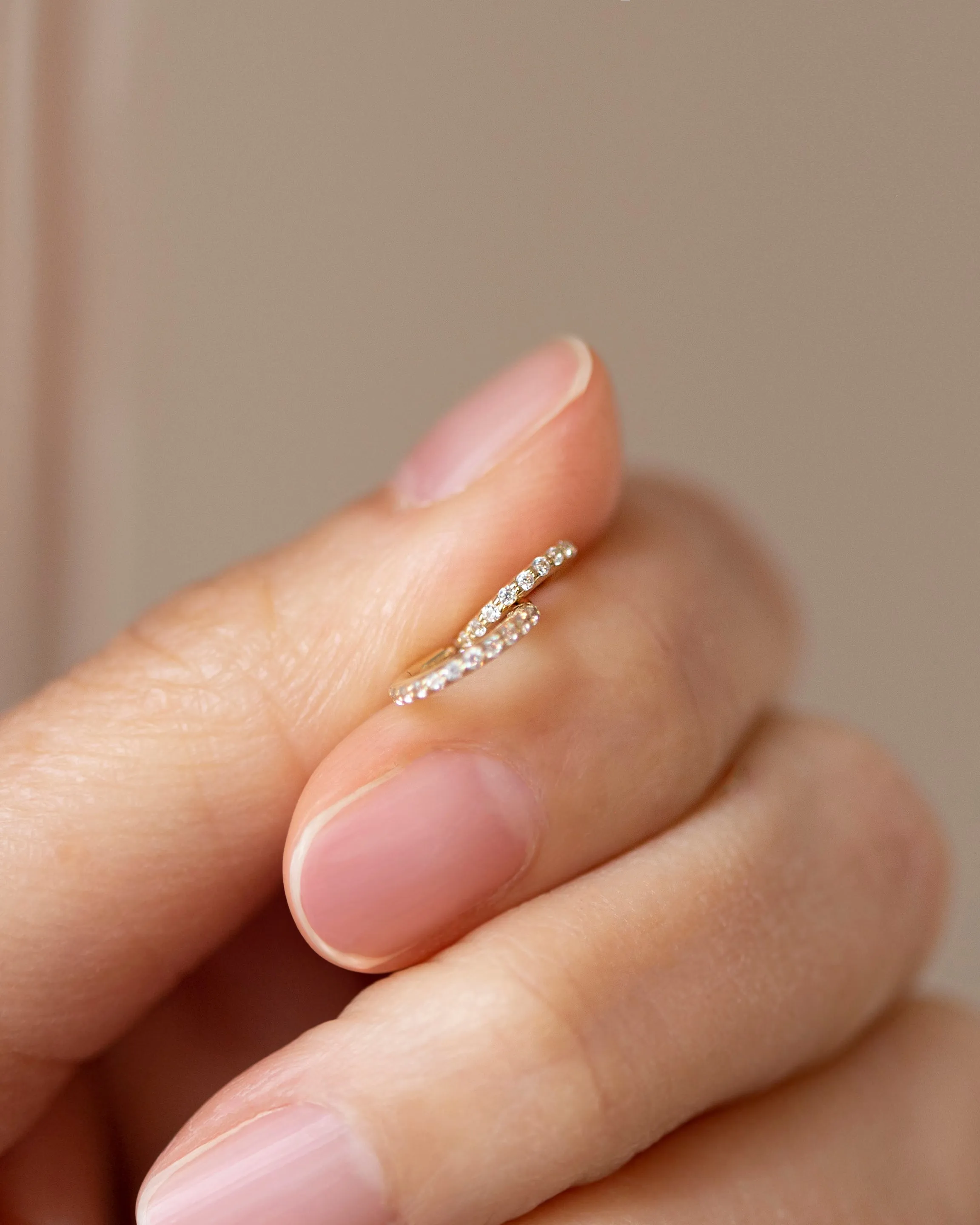 Pave Petite Hoop Earrings