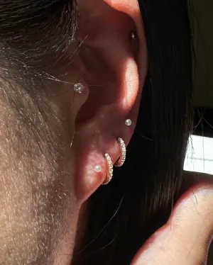 Pave Petite Hoop Earrings
