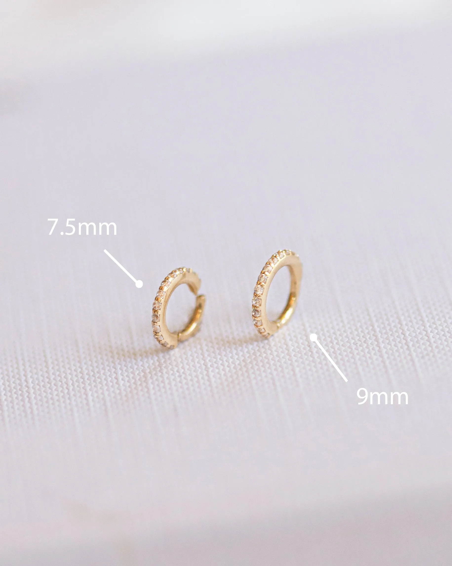 Pave Petite Hoop Earrings