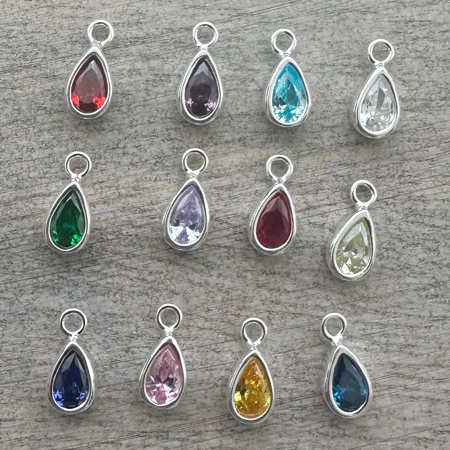 Personalised Cubic zirconia Birthstone Initial Necklace, Birthday gift for women