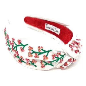Plum Blossom Hand Beaded Knot Headband