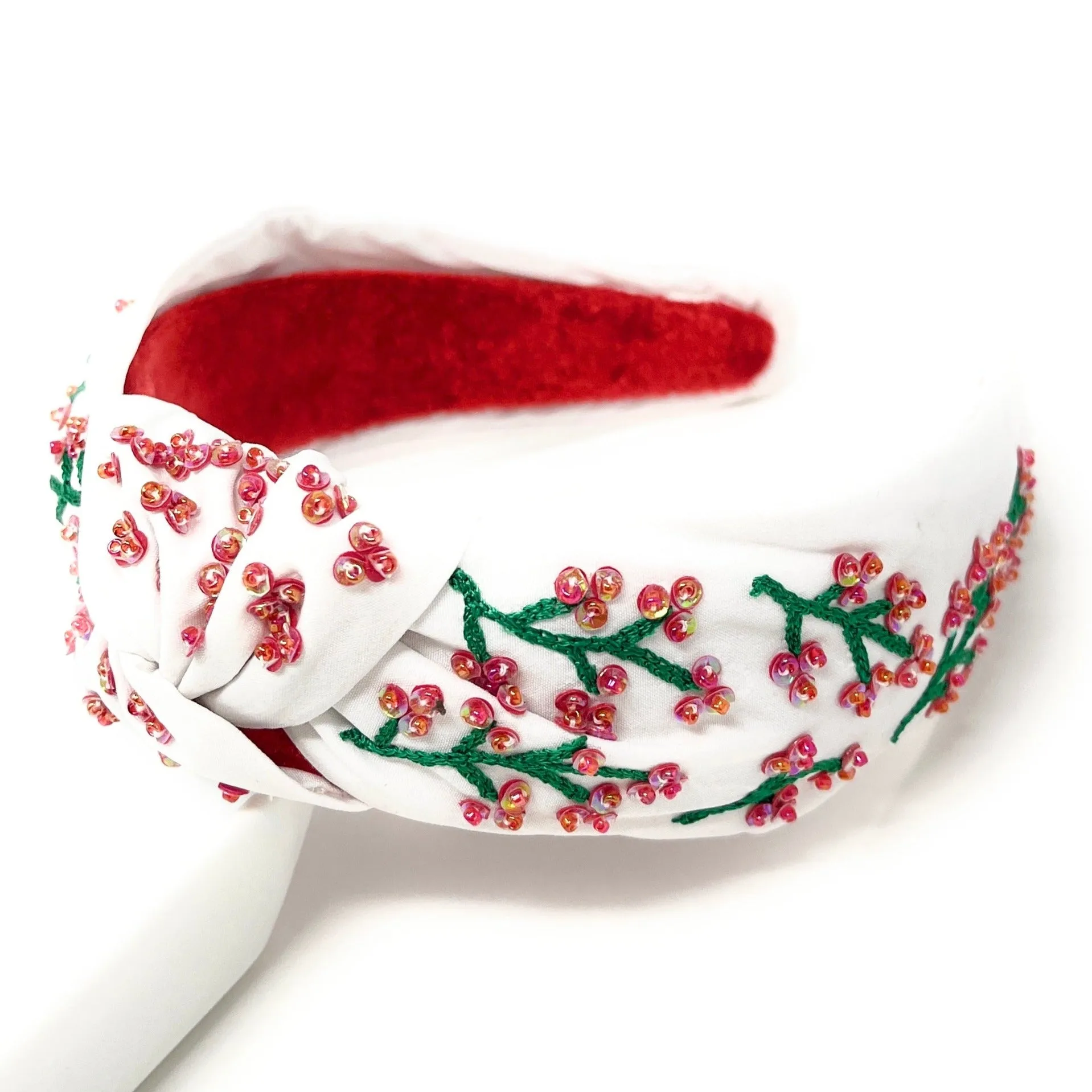 Plum Blossom Hand Beaded Knot Headband