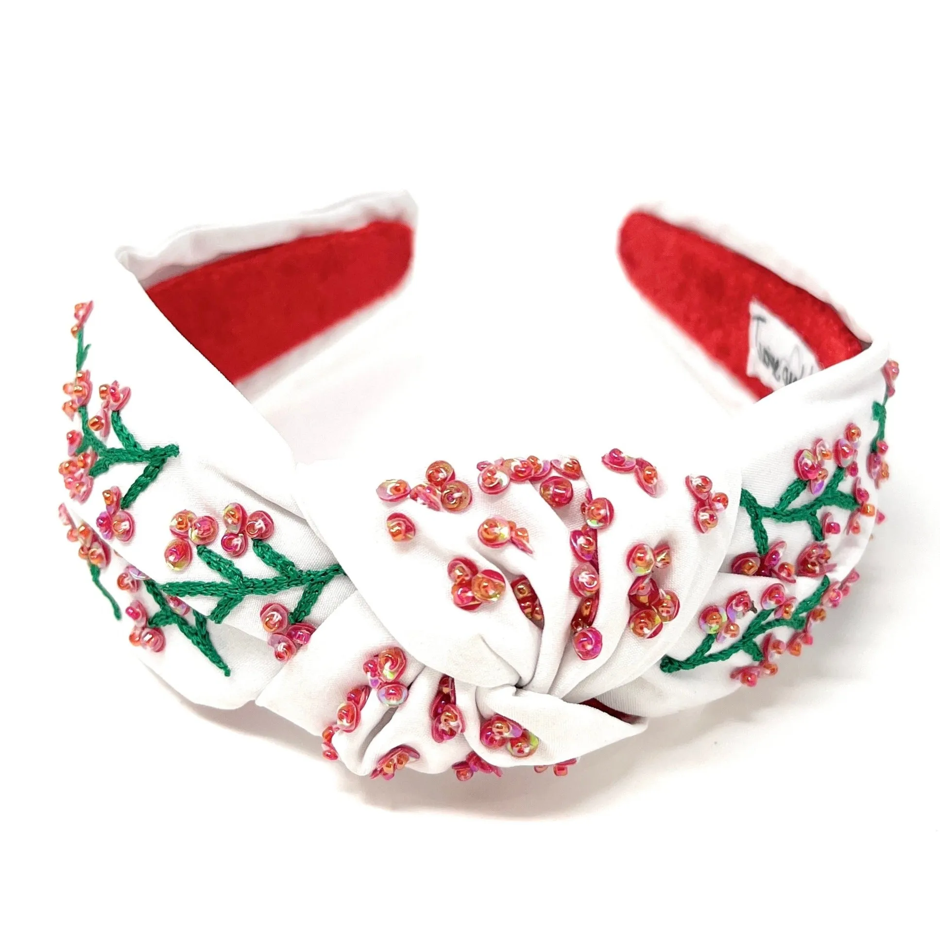 Plum Blossom Hand Beaded Knot Headband