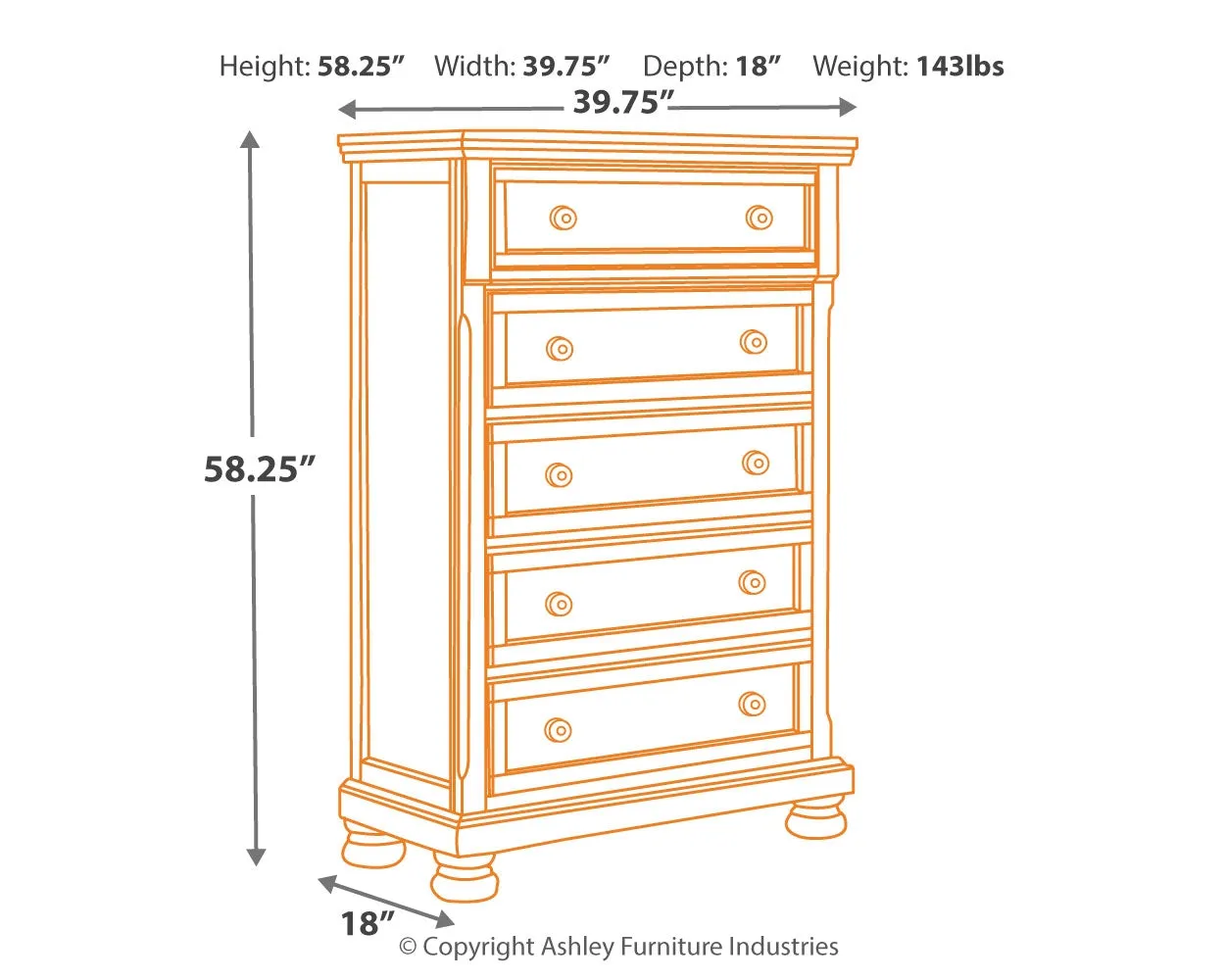 Porter King Panel Bed with Mirrored Dresser, Chest and Nightstand