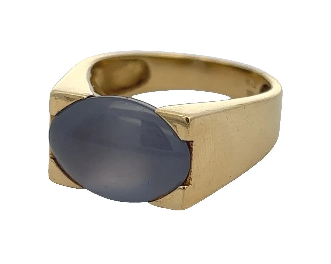 Purple Jade 18ct Yellow Gold Ring