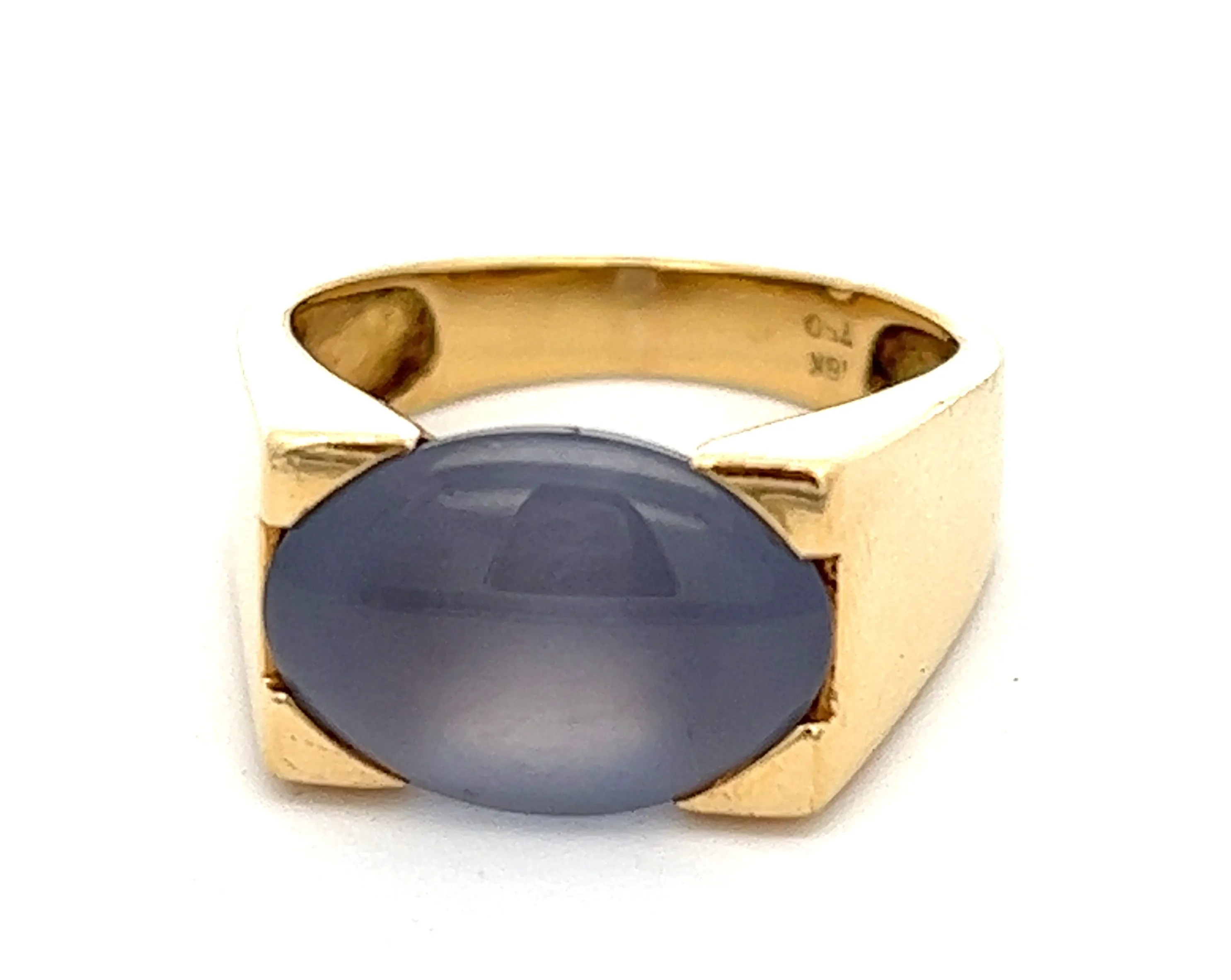 Purple Jade 18ct Yellow Gold Ring