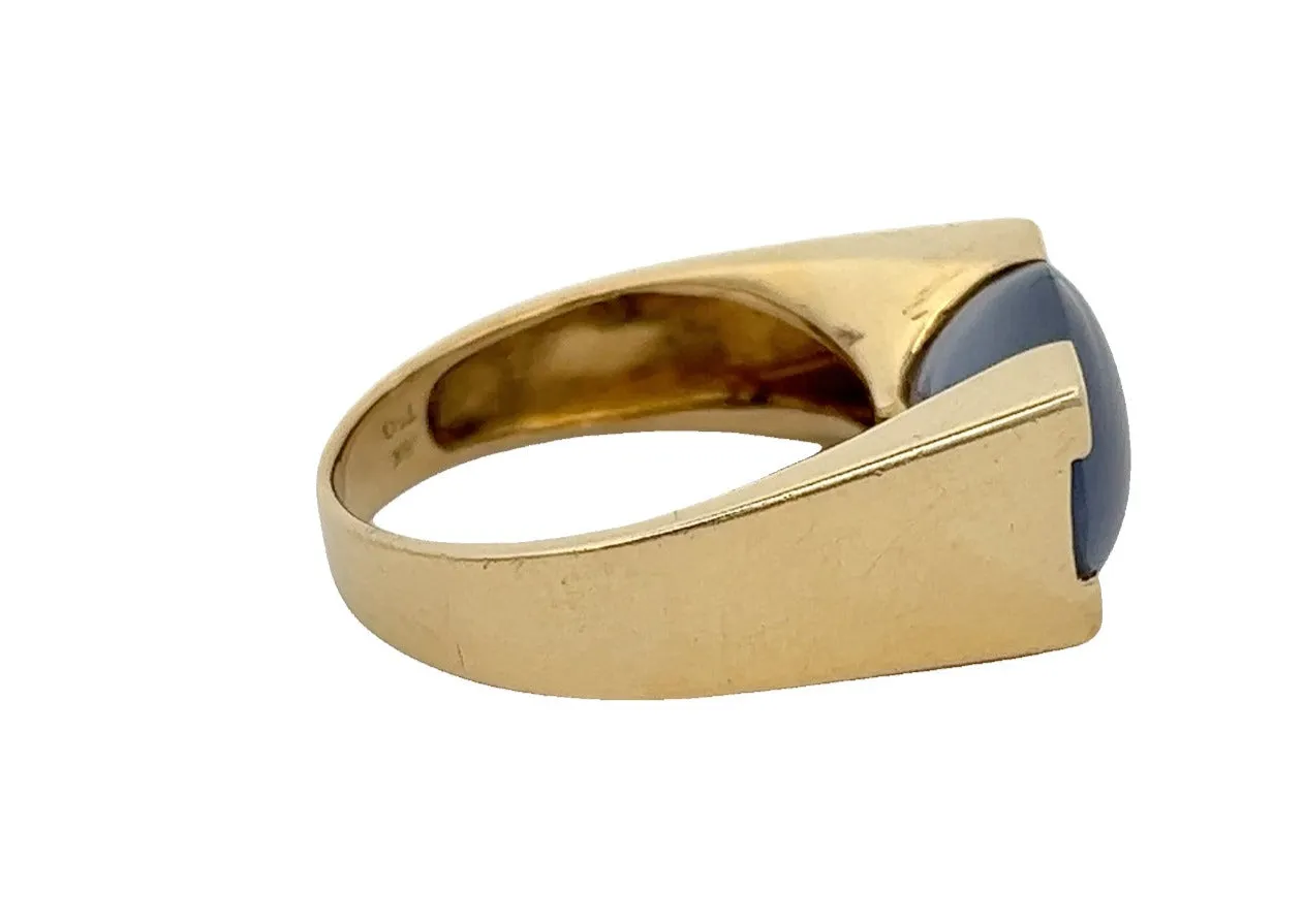 Purple Jade 18ct Yellow Gold Ring