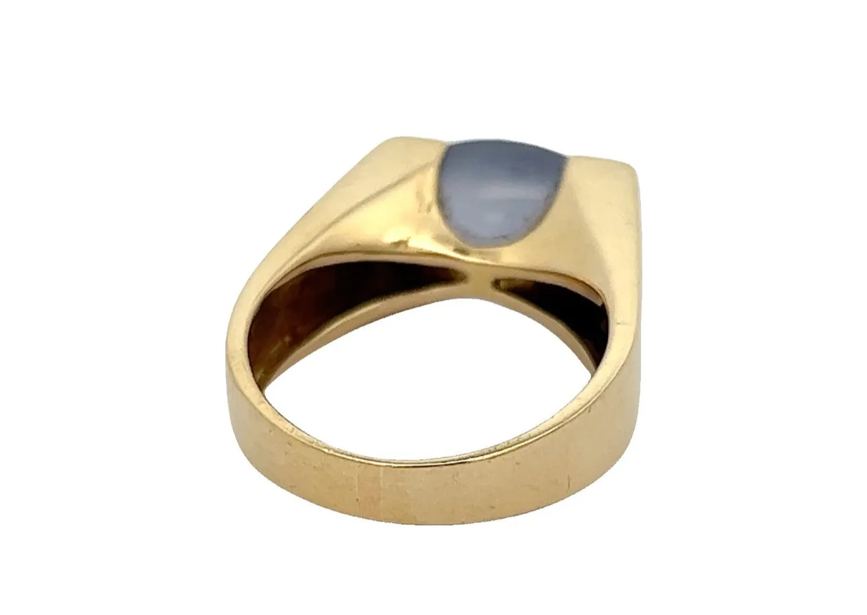 Purple Jade 18ct Yellow Gold Ring