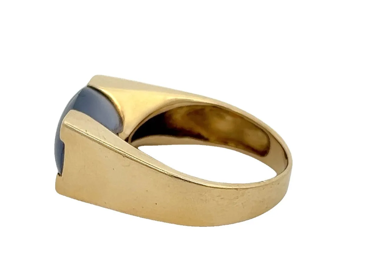 Purple Jade 18ct Yellow Gold Ring