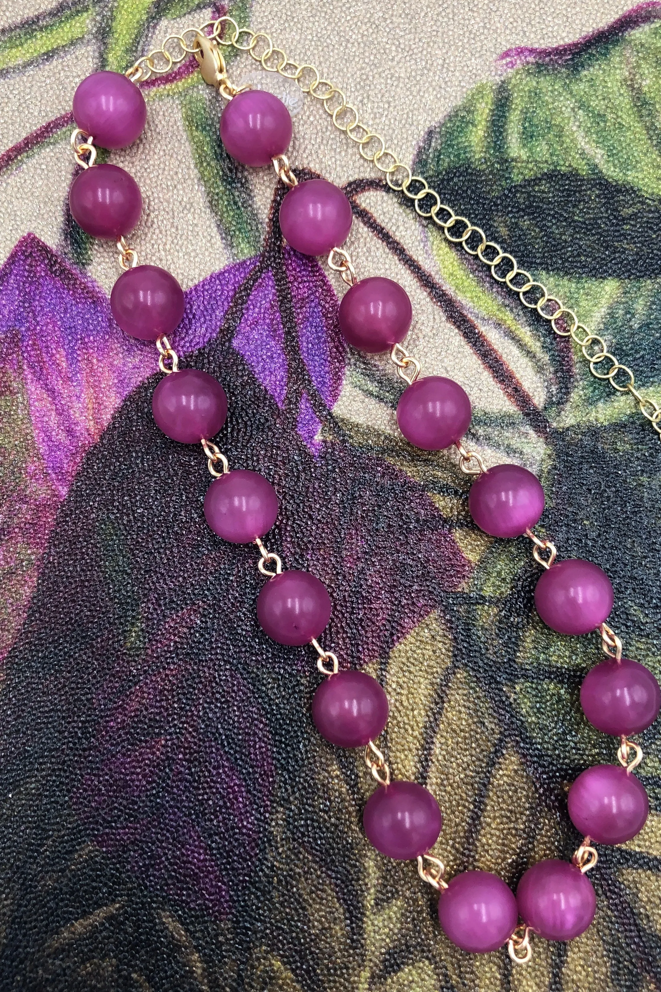 Raspberry Moonglow Amelia Necklace