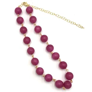 Raspberry Moonglow Amelia Necklace