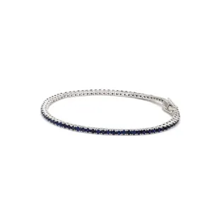 Real Blue Sapphire Round Tennis Bracelet