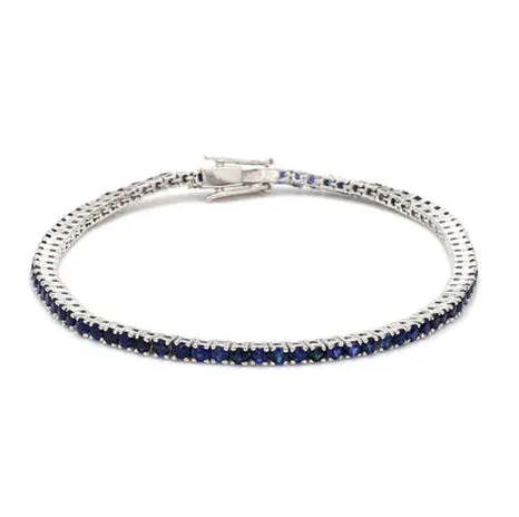 Real Blue Sapphire Round Tennis Bracelet