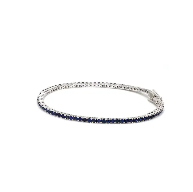 Real Blue Sapphire Round Tennis Bracelet