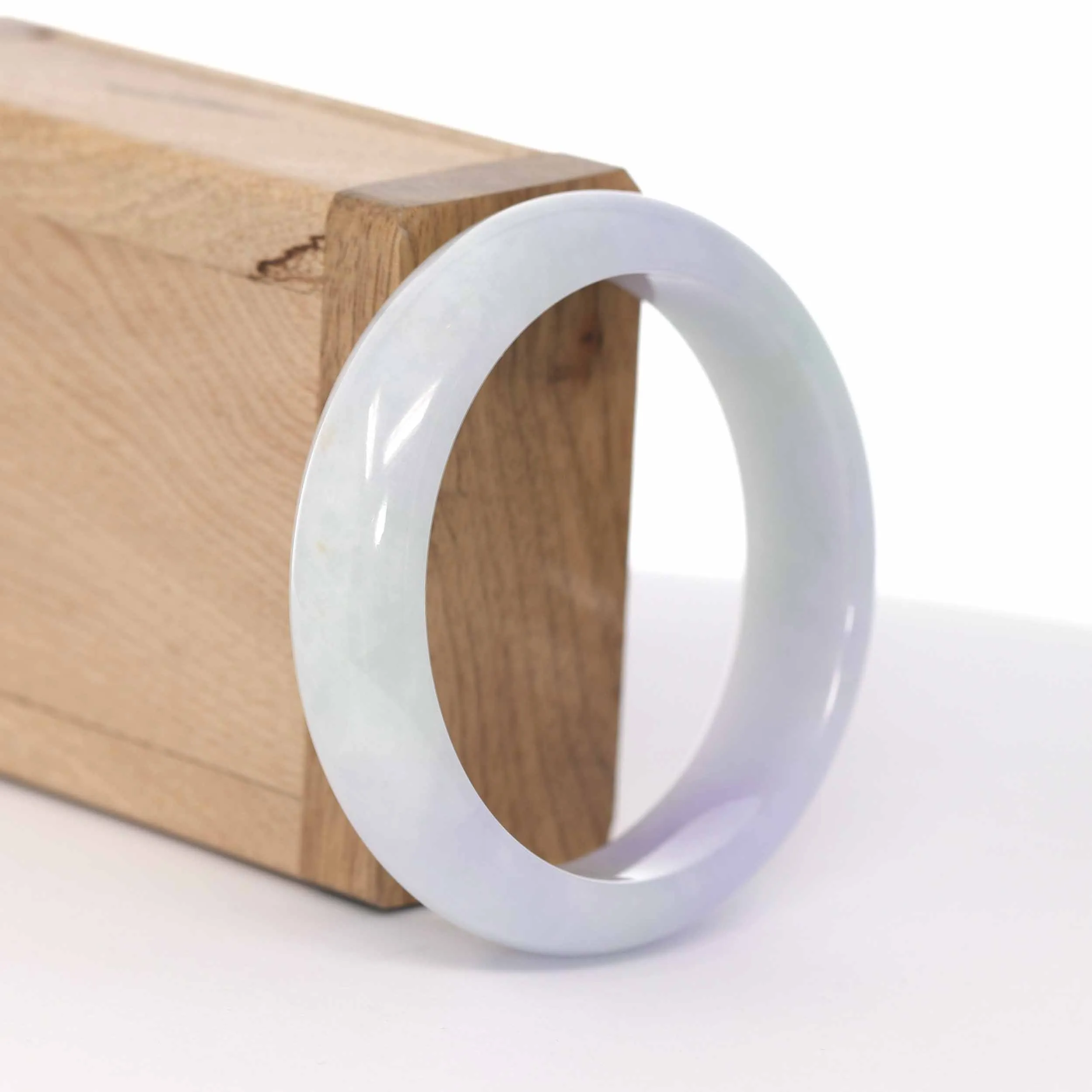 RealJade® Co. "Classic Bangle" Lavender Natural Burmese Jadeite Jade Bangle (56 mm ) #606