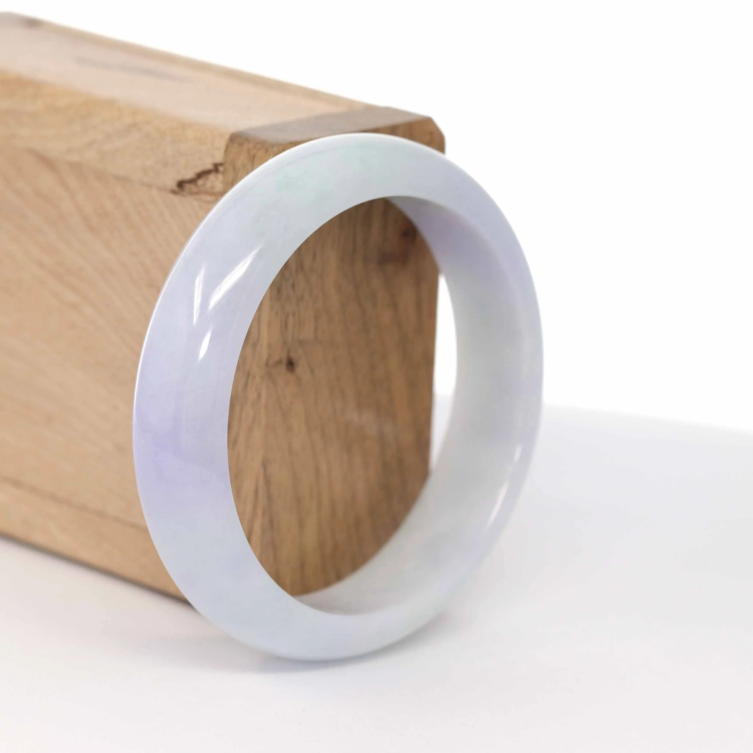 RealJade® Co. "Classic Bangle" Lavender Natural Burmese Jadeite Jade Bangle (56 mm ) #606