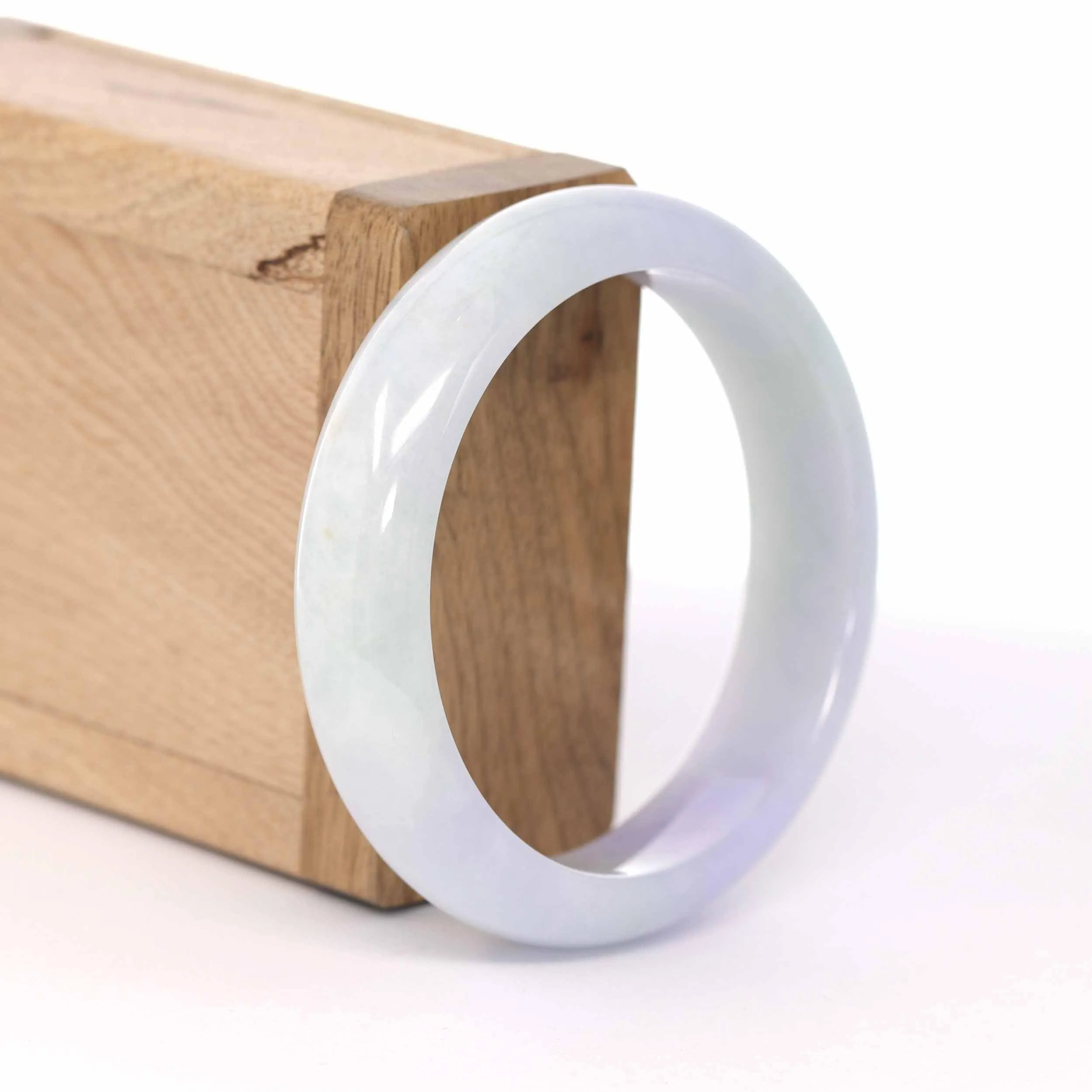 RealJade® Co. "Classic Bangle" Lavender Natural Burmese Jadeite Jade Bangle (56 mm ) #606
