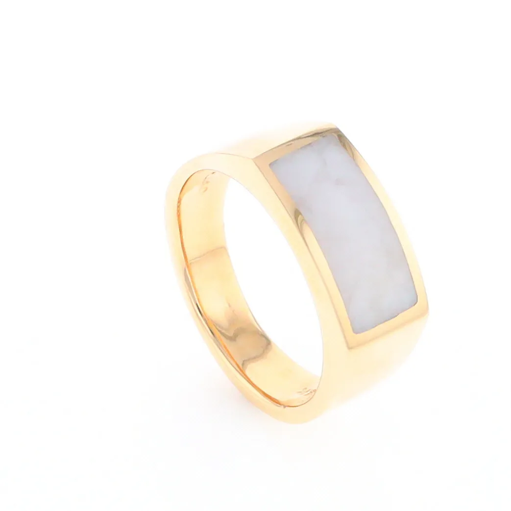 Rectangle Historic Quartz Inlaid Ring