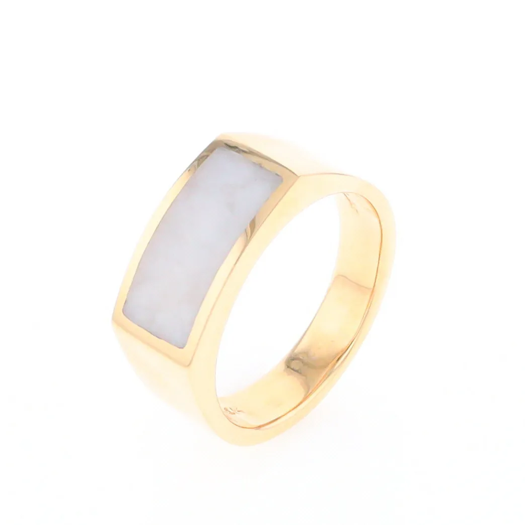 Rectangle Historic Quartz Inlaid Ring