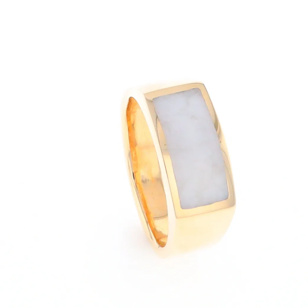 Rectangle Historic Quartz Inlaid Ring