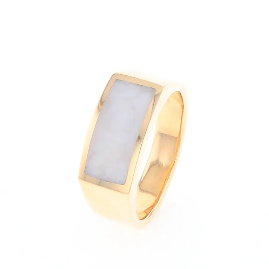 Rectangle Historic Quartz Inlaid Ring