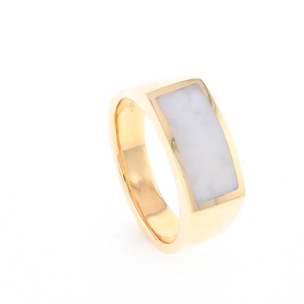 Rectangle Historic Quartz Inlaid Ring