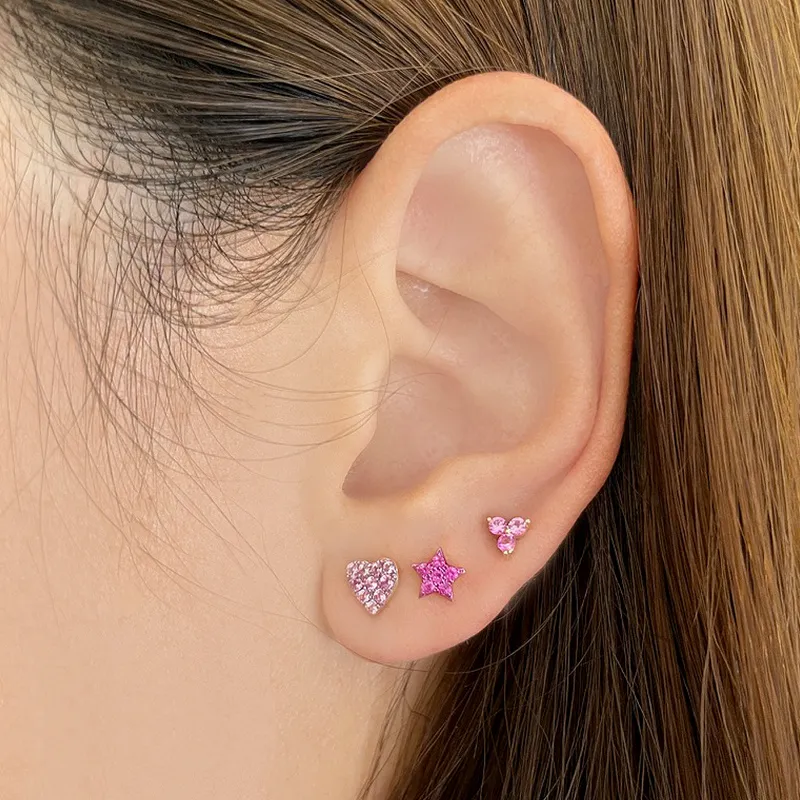 Rhodium Star Earrings