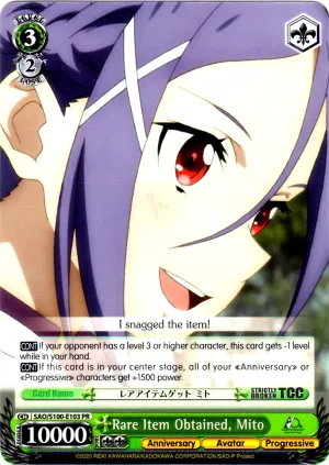 SAO/S100-E103 Rare Item Obtained, Mito