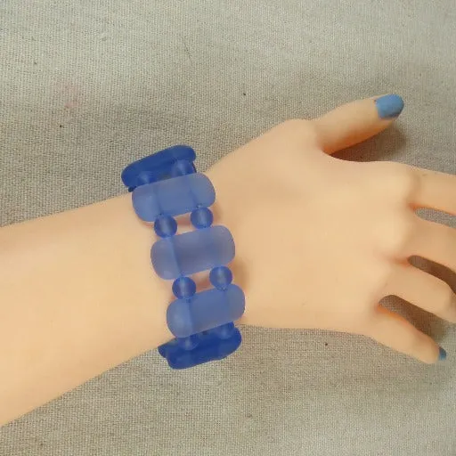 Sea Glass Cuff Bracelet in  Sky Blue