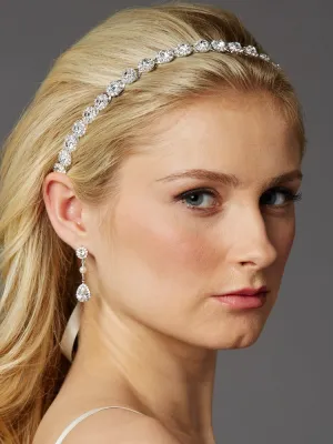 SILVER HEADBAND WITH PRECIOSA CRYSTALS 4455HB-S-I