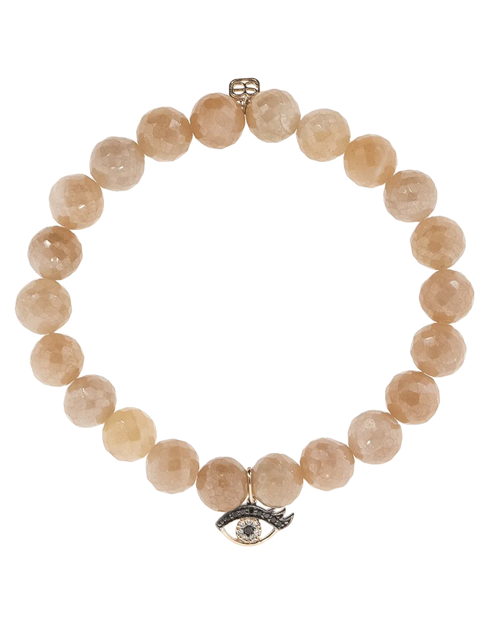 Small Pave Eyelash Evil Eye Charm Bracelet