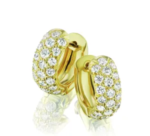 Springer's Collection 18K Yellow Gold and Diamond Huggie Earrings