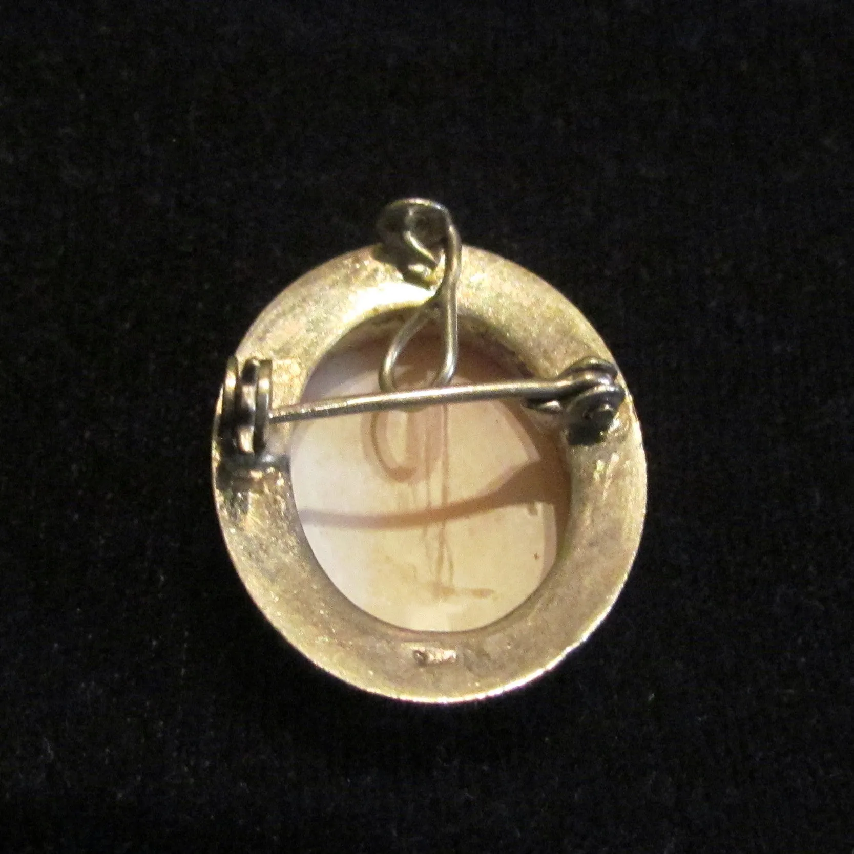 Sterling Silver Carved Shell Cameo Necklace & Brooch Vintage 1930s Victorian Pin Pendant
